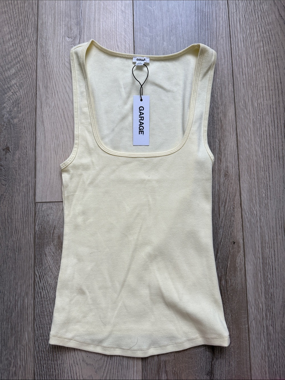 Garage scoop neck ribbed tank